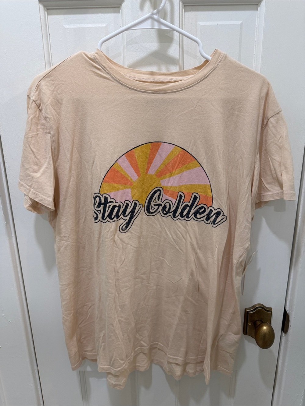 Show Me Your MuMu Peach 'Stay Golden' Short Sleeve Tee
